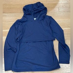 Ginkana Blue Maternity Hoodie Nursing Top S